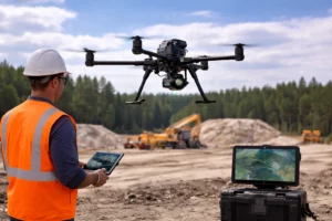 Drohnenvermessung auf einer Baustelle